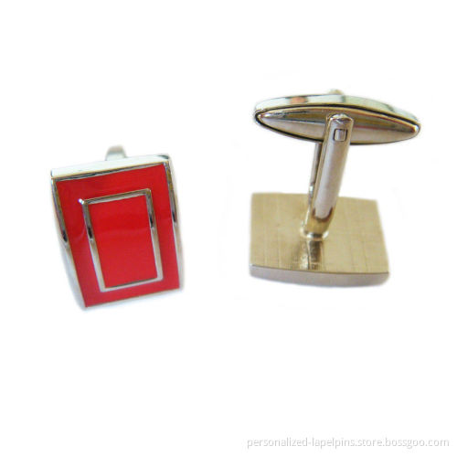 Painted Engraved Logo Cufflinks And Tie Clips With Brass Material